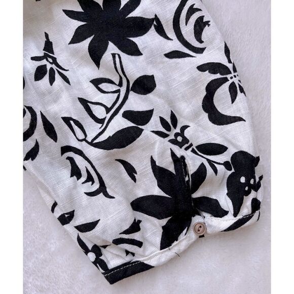 NWT Zara Blogger’s Favorite Linen Floral Gathered Short Puff Sleeves Midi Dress - Picture 16 of 16